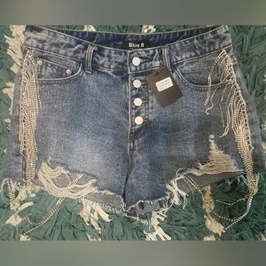 Rhinestone shorts NWT
